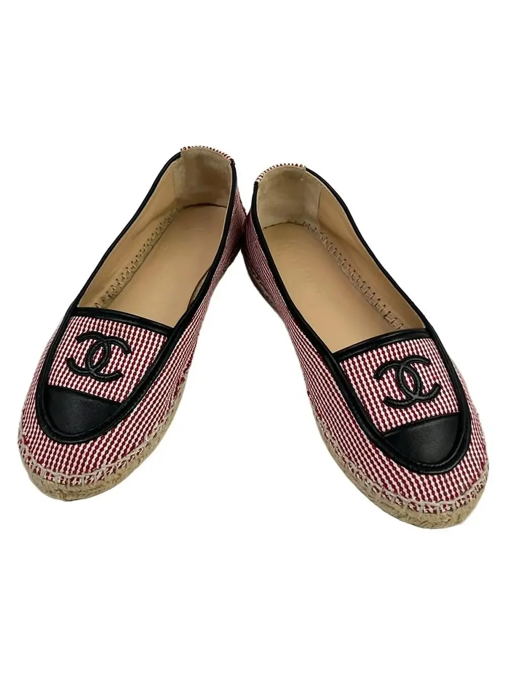 Chanel Red White Black Jacquard Leather #281094C53B